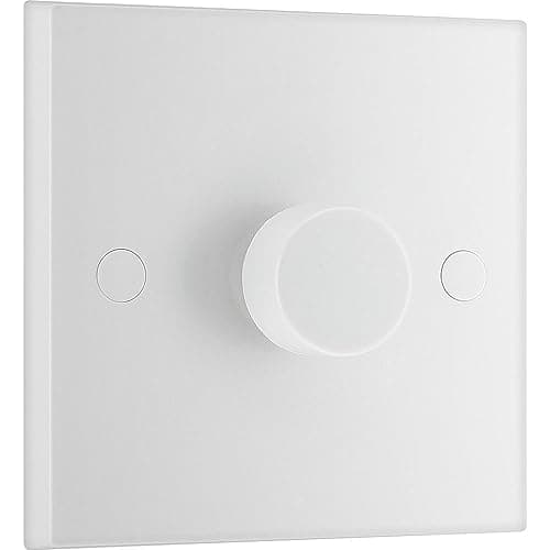 Image of BG Electrical Intelligent Single Wall Dimmer Switch, 2 Way, Square Edge, Nexus 900 Series, White Moulded, 200W, 981