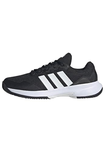 Image of adidas Men's GAMECOURT 2 Tennis Shoes, core Black/FTWR White/Silver met., 9 UK