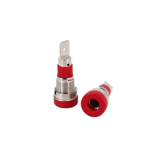 Image of 10Pcs Brass 4mm Banana Female Jack Panel Mount Test Socket Connector For Non-Shrouded Plugs(Red x 10)