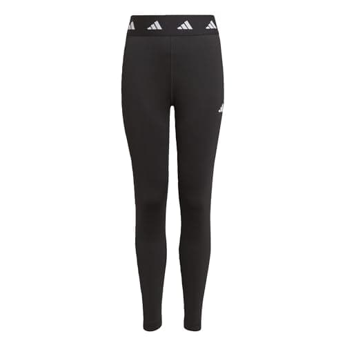 Image of adidas Girl's AEROREADY Techfit 7/8 Tights, Black/White, 11-12 Years