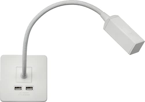 Image of Knightsbridge SFRLMW Screwless Reading Light with Dual USB Charger - Matt White