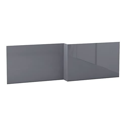Image of Aquariss 1700mm L Shape Gloss Grey Wood Shower Bath Front Panel