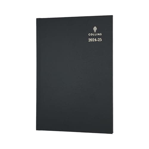 Image of Collins Standard Desk Mid Year Diary Planner A5 Week to View Academic Year 2024-25 FSC Paper - Black - Weekly Mid Year Journal for Students, Teachers - 38M.99-2425 - July 2024 to July 2025