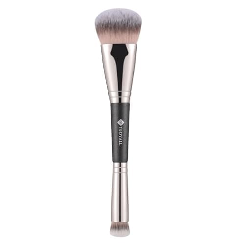 Image of TEOYALL Dual-Ended Contour Concealer Brush, Sculpting Defining and Angled Under Eye Synthetic Bristles for Liquid Cream Powder