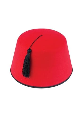 Image of HENBRANDT Single Red Fez Hat for Adults - Classic Fancy Dress Costume Accessory with Tassel - Adult Size 19cm Novelty Party Hats