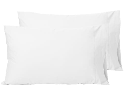 Image of Sylvanora Pillow Cases 2 Pack, Soft & Premium 100% Egyptian Cotton Bedding, Breathable with Envelope Closure, Standard Size 50x75cm (White, Pack of 2)