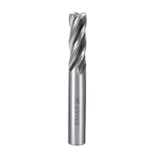 Image of Sourcingmap 3/8" Cutting HSSAL Spiral Drill Bit Straight End Mill Cutter 4 Flute with 3/8" Shank