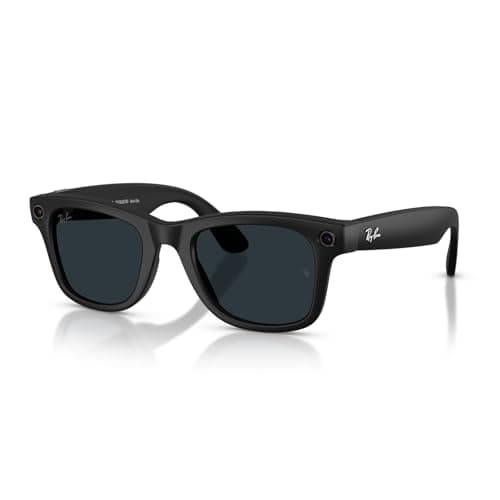 Image of Ray-Ban Meta Wayfarer AI Glasses for Men, Women — 12 MP Camera, 3K Ultra HD Video, Open-Ear Audio, Meta AI — 2X Battery Life — Matte Black/from Transitions® Clear to Grey Lenses
