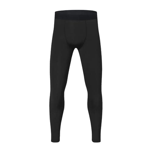Image of HovSiyla Youth Boys' Compression Pants Quick Dry Athletic Base Layer Warm Sports Tights Leggings Black Medium