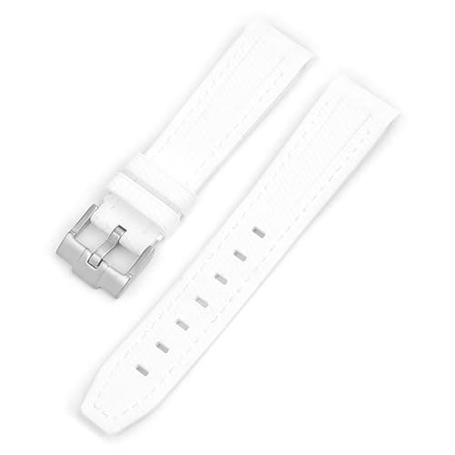 Image of Stanchev Strap for Omega x Swatch MoonSwatch Watch 20mm,Soft Silicone Omega X Swatch Moonswatch Speedmaster Replacement Strap,Curved No Gap Moonswatch Swatch strap for Men Women (White white line)