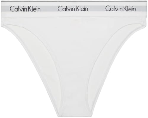 Image of Calvin Klein Women’s High Leg Briefs with Logo Waistband, White (White), S