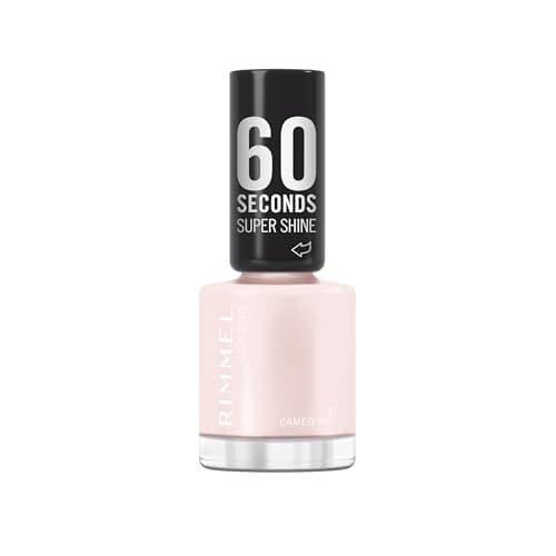 Image of Rimmel 60 Seconds Super Shine Nail Polish, 108 Cameo Rose, Quick-Dry Nail Polish, Ultra-Shiny Finish, Easy to Apply, Vibrant Colour, Long-Wearing, Improved Formula, Vegan, 8ml