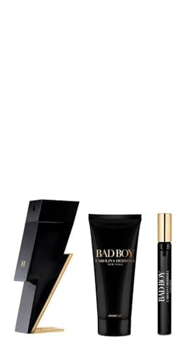 Image of Carolina Herrera Bad Boy Eau de Toilette 50ml Gift Set 2023 (Contains 50ml EDT, 10ml Travel Spray and 100ml Shower Gel)