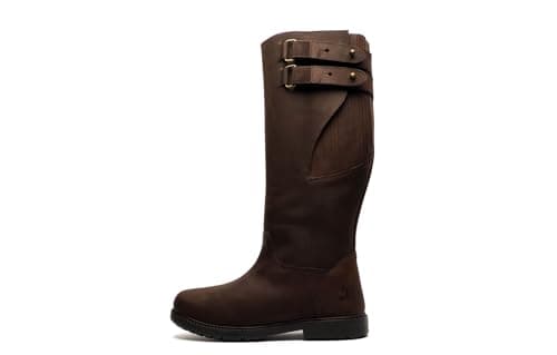 Image of Woodland BLAKE Mens Waxy Leather Country Boots Dark Brown