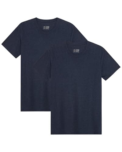 Image of DANISH ENDURANCE Men's T-Shirts, Organic Cotton T-Shirts for Men, Multipack, Crew Neck or V-Neck, Short Sleeve, Premium Soft Blend, 2-Pack Dark Navy XL