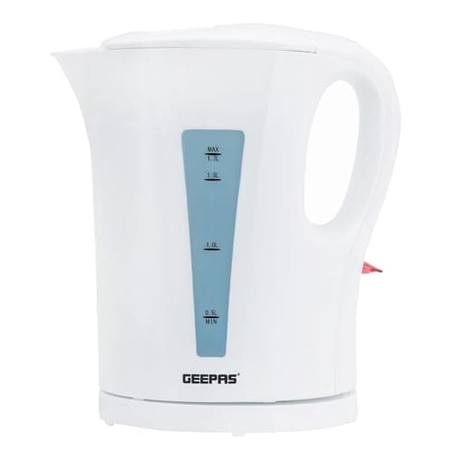 Image of GEEPAS Electric Kettle | 1.7L Cordless Fast Boil Jug Kettle for Hot Water Tea or Coffee | Boil Dry Protection & Auto Shut Off | Illuminated Switch, Cord Storage | 1 Year Warranty, 2200W White