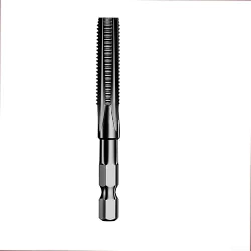 Image of Hex Shank Threaded Tap Drill Bit Made of HSS for Tapping Wood Plastic Aluminum Tin and Magnesium Alloys Compatible with Multiple Drill Types (12mm)