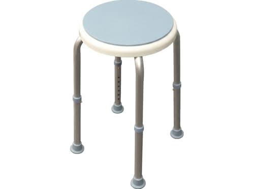 Image of Aidapt Bath Stool with Rotating Seat Non-Slip Ferrules,8 Numbered Height Settings,Shower Chair,Elderly,Disabled,Pregnancy,Post Surgery,Rust Free Aluminium, Lightweight, Easy Assembly, White/Blue