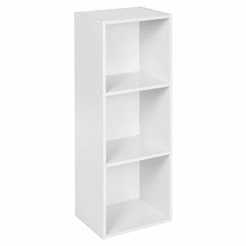 Image of URBNLIVING Tier Wooden Bookcase Shelving Display Storage Shelf Unit Wood Shelves (White, 3 Shelf)