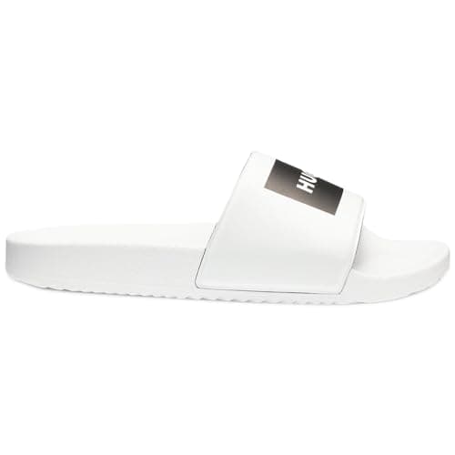 Image of Hugo Men's TimeIn Slides with Logo on The Strap Size, White, 11 UK