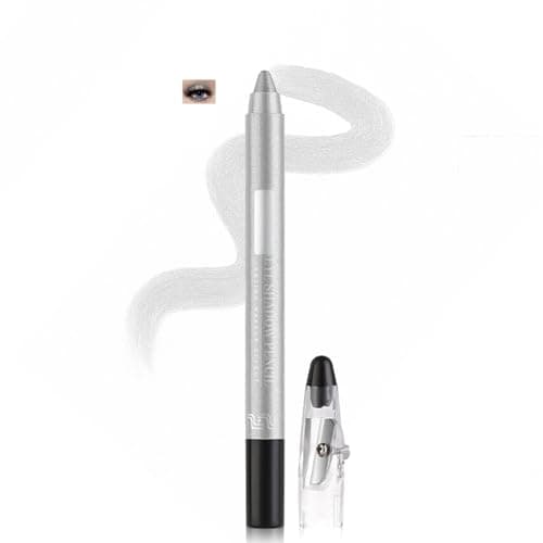 Image of Creamy Crayon Design Eyeshadow Stick with Built-in Sharpener– Shimmer Eye Shadow Pencil for Long-Lasting Non-Smudge Glitter Makeup (02#PEARL GREY)