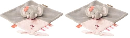 Image of Nattou Cuddly Toy/Cloth, Adele The Elephant, Companion from Birth, 27 x 27 cm, Grey/Pink, 424165 (Pack of 2)