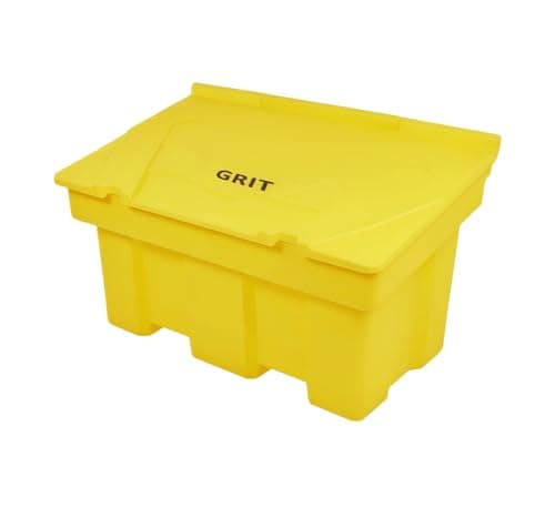 Image of 170L Yellow Grit Salt Bin Stackable Lockable Heavy Duty Containers 100x53x61CM Outdoor Rock Salt/Sand Storage with Lid