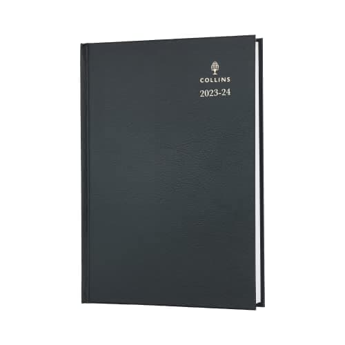 Image of Collins Debden Standard Desk Academic 2023-24 A5 Day To A Page Mid Year Diary Planner (Appointments) FSC MIX Paper School, College or University Term Journal July 2023 to July 2024 Black 52M.99-2324