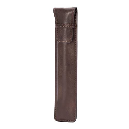 Image of TORRO Pencil Sleeve Compatible with Apple Pencil (Pro, USB-C, 2nd and 1st Generation) – Genuine Leather Apple Pencil Case with Microfibre Lining (Dark Brown)