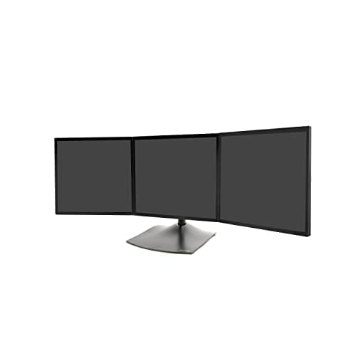 Image of Ergotron DS100 Triple-Monitor Desk Stand - Stand for triple flat panel - aluminium, steel - black - screen size: up to 21"