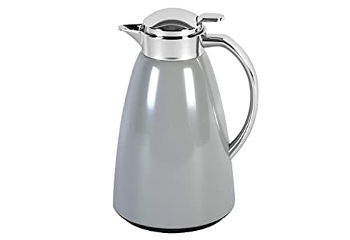 Image of Emsa Campo F4130100 Insulated Jug | 1 L Capacity | Quick Tip Closure | 100% Leak-Proof | 12 Hours Warm, 24 Hours Cold | Premium Stainless Steel | Easy to Clean | Pastel Grey