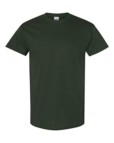 Image of Gildan 5000 Men's Short Sleeve Heavy Cotton T-Shirt Tee, forest green, XXL