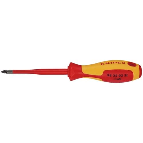 Image of KNIPEX 98 25 02 SL VDE Insulated Pozidriv® Screwdriver, PZ2 x 100mm - Slim
