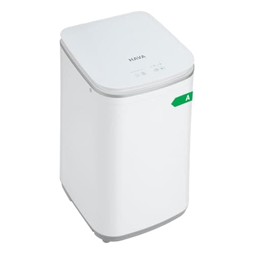 Image of HAVA Portable Washing Machine, 3 kg Capacity Mini Washer & Spin Dryer, Fully Automatic with 8 Wash Programs, Hot Wash Options & Upward Drainage, Space Saving for Apartments, Dorms, and RVs