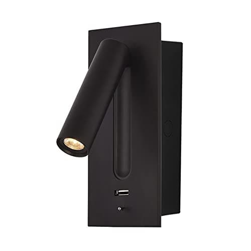 Image of 3W Wall Mounted LED Reading Lamp with Switch, Adjustable Sconce, 3000K Warm White Light, USB Fast Charging 5V 2.1A, Perfect for Study & Home Decor, Modern Design.