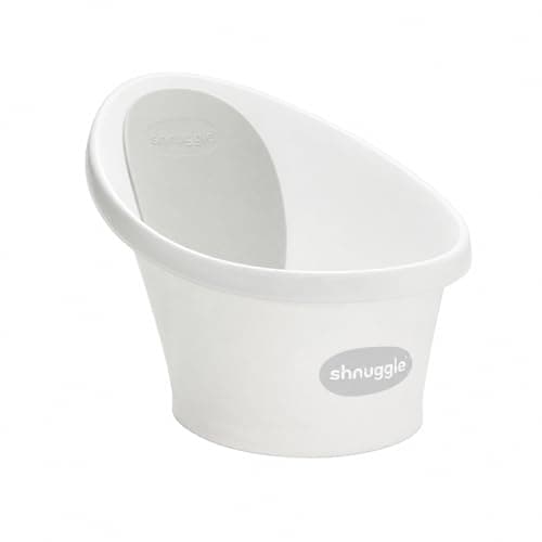 Image of Shnuggle SBP-WGY-EUR Bathtub for Newborns up to 12 Months with Plug on the Base, White, Backrest Grey - 1.2 kg
