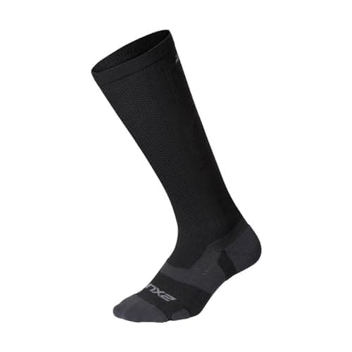 Image of 2XU Unisex's Vectr Light Cushion Full Length Socks Compression, Black/Titanium M1