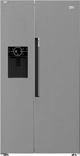 Image of BEKO HarvestFresh ASP342VPS Plumbed Frost Free American Fridge Freezer - Stainless Steel Effect - E Rated