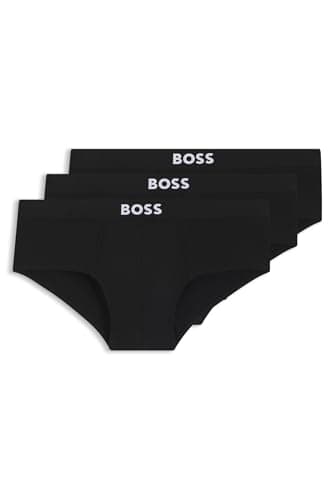 Image of BOSS Mens Pack Of Logo Waistband Briefs Black L