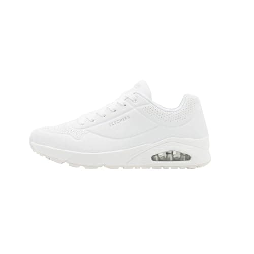 Image of Skechers Men's Uno Stand On Air Trainers, White Durabuck / Mesh, 8 UK