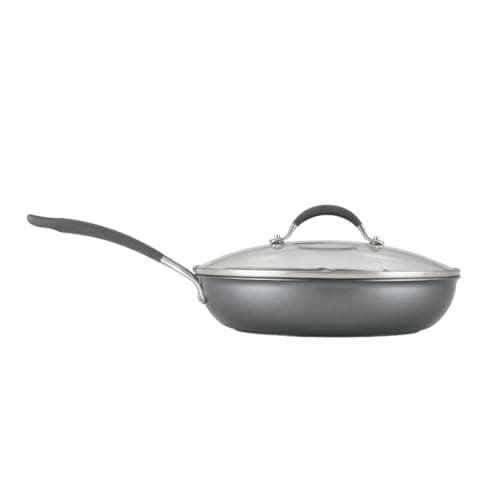 Image of Circulon Scratch Defense Non Stick Frying Pan with Lid 30cm - Induction Frying Pan with Extreme Non Stick, Dishwasher & Oven Safe Cookware, Graphite Pewter Finish