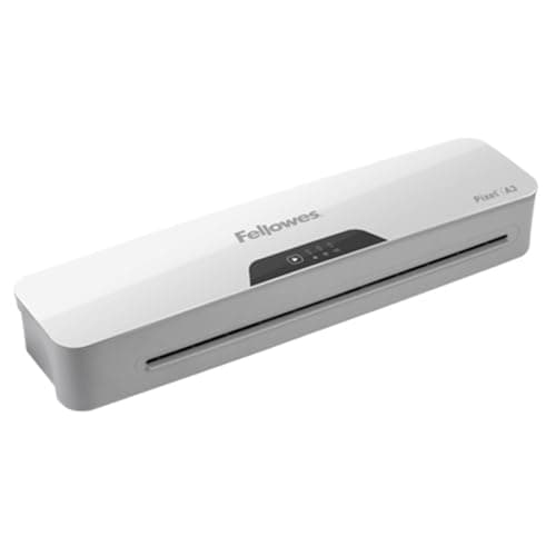 Image of Fellowes Pixel A3 Laminator Machine for Home Office Use - 3 Minute Warm Up Time with Anti Jam Technology – 80-125 Micron – 10 A4 Laminating Pouch Starter Pack Included - White