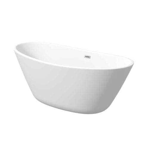 Image of Milano Irwell White 1700mm x 750mm Double Ended Freestanding Slipper Bath Brass Overflow Waste