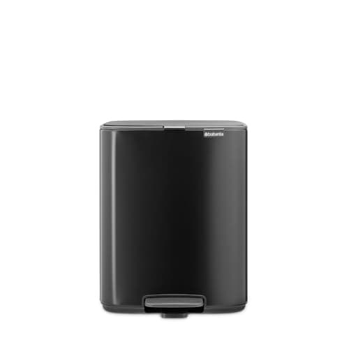 Image of Brabantia Bo Pedal Bin 12L (Matt Black), Soft Closing Waste Bin with Light Pedal Operation, Easy to Clean Removable Plastic Inner Bucket with Free PerfectFit Rubbish Bags Included