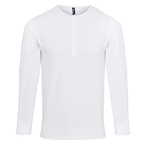 Image of Premier Mens Long John Roll Sleeve Tee (3XL) (White)
