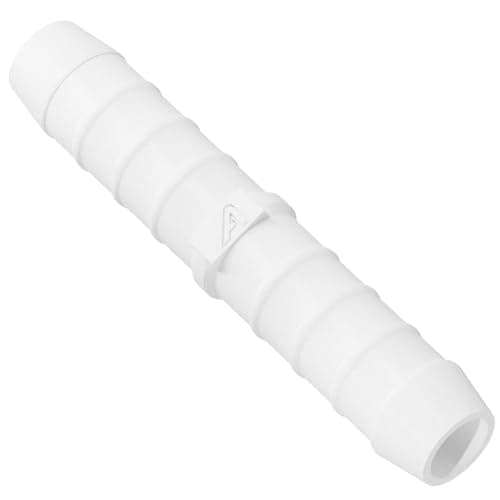 Image of 13mm (0.5 Inch) White Plastic Straight Inline Hose Connector Tube PVC Silicone Rubber