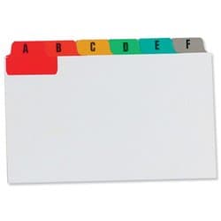 Image of Concord Guide Cards Reinforced A-Z 127x76mm White with Tabs Multicoloured Ref 15198