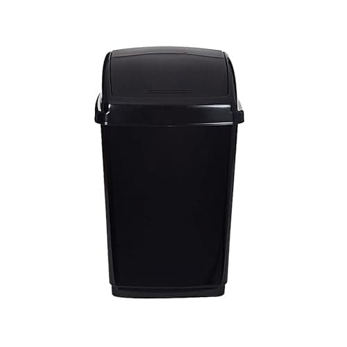 Image of ZARVICZONIA 10L/30L/50L Premium Plastic Swing Bins Durable For Kitchen Bathroom Rubbish Office Room Trash Rubbish Recycling and General Waste (Black, 30 Litre)