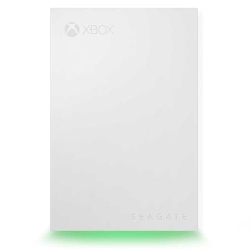 Image of Seagate Game Drive for Xbox, 5TB, External Hard Drive Portable, USB 3.2 Gen 1, White with Built-in Green LED bar, Xbox Certified, 2 Year Rescue Services (STKX5000100)