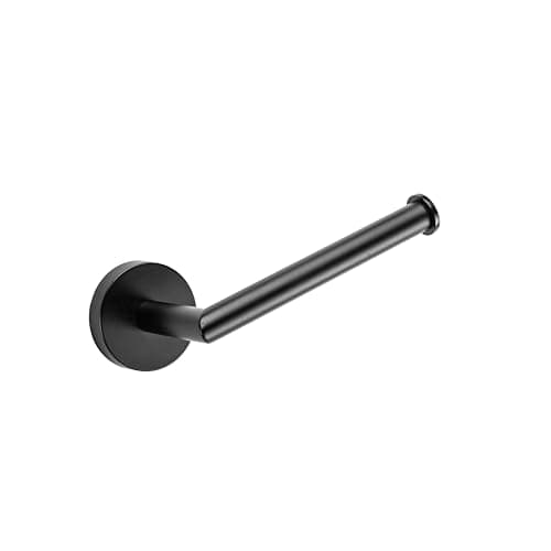 Image of Croydex Epsom Black Toilet Roll Holder,Durable Zinc Alloy, Quality Powder Coated Finish, Bathroom Storage Solution, Flexi-Fix Accessories, Easy to Fit, Screw or Glue Installation, All Fixings Included